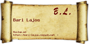 Bari Lajos névjegykártya
