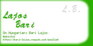 lajos bari business card